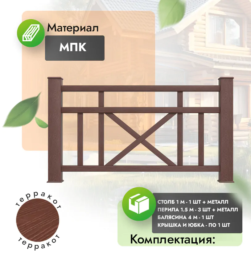 Комплект ограждения Prestige (с металлом) - Антрацит
